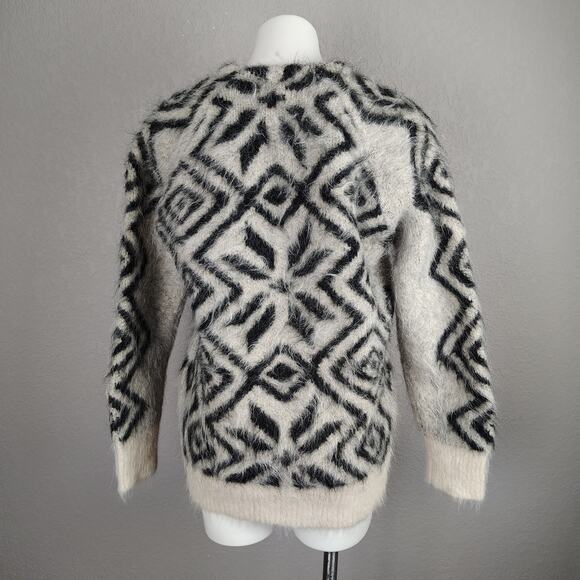 J.Crew Collection Snowflake V-Neck Brushed Alpaca Sweater Size XS/S - Picture 5 of 15